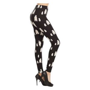 Leggings Depot Black Bear Print NEW TAGS Womens L/XL